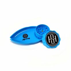 Shop High Society | Mini Rolling Tray Grinder Combo - Neon Blue in australian