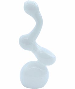 Shop LA Pipes "Ivory Sherlock" Glass Sherlock Bubbler Pipe in australian