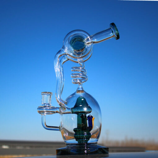 Shop Approx. 11" Spiral Mushroom Recycler Water Pipe w/ Circ Perc in australian