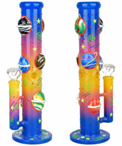 Shop Orbiting Planets Straight Tube Glow in Dark Water Pipe - 13.75" / 19mm F in australian