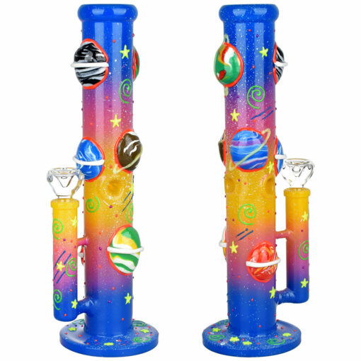 Shop Orbiting Planets Straight Tube Glow in Dark Water Pipe - 13.75" / 19mm F in australian