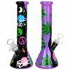 Shop 420 Beam Me Up Beaker Glow In The Dark Glass Water Pipe - 9.5" / 14mm F in australian