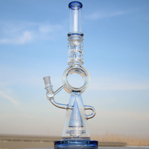 Shop 18.5" Recycler Style Donut Percolator Glass Water Pipe in australian