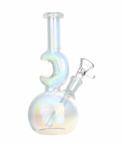 Shop Lunar Glow Electroplated Glass Water Pipe - 7.25" / 14mm F / Colors Vary in australian