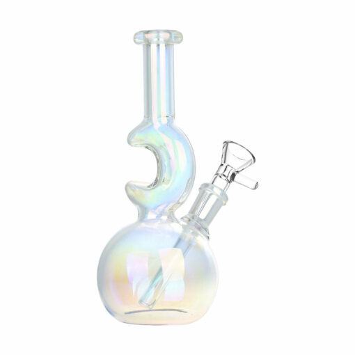 Shop Lunar Glow Electroplated Glass Water Pipe - 7.25" / 14mm F / Colors Vary in australian