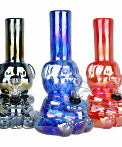 Shop Bear-y Shiny Electroplated Soft Glass Water Pipe - 7.75" / Colors Vary in australian