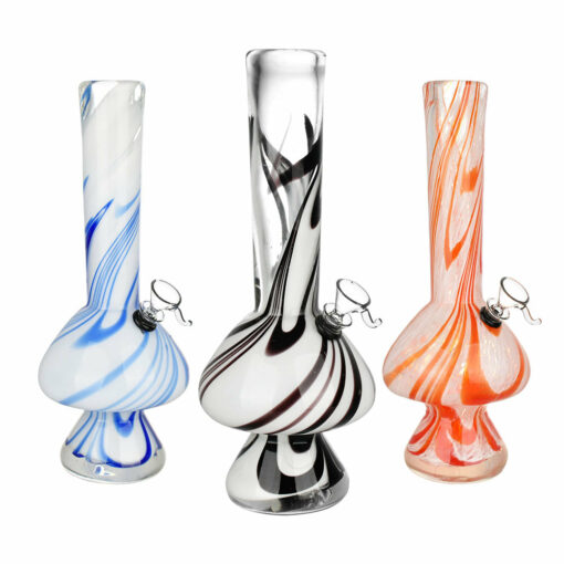 Shop Marvelous Mushroom Soft Glass Water Pipe - 12" / Colors Vary in australian