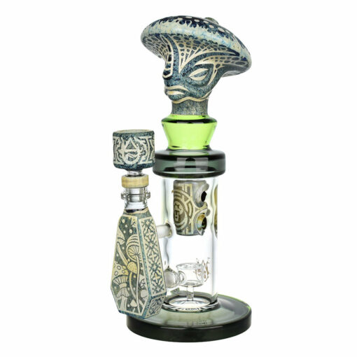 Shop Pulsar Hieroglyphs Mushroom Wizard Water Pipe - 10.5"/14mm F/Colors Vary in australian