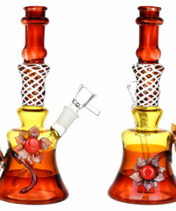 Shop Amber Autumn Flower Water Pipe | 8.5" | 14mm F in australian