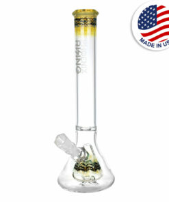 Shop Phoenix Rising Silver Fumed Pyramid Beaker Water Pipe - 16"/14mm F in australian