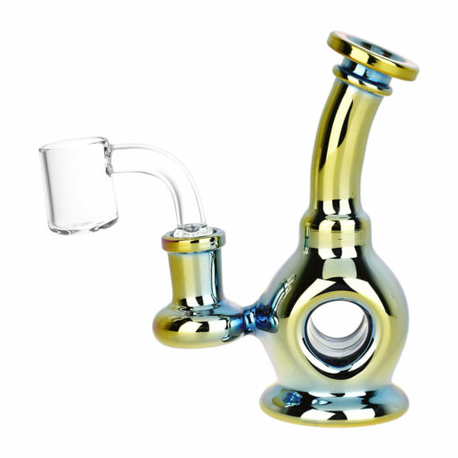 Shop Time Warp Electroplated Glass Mini Dab Rig | 4.75" | 14mm F | Colors Vary in australian