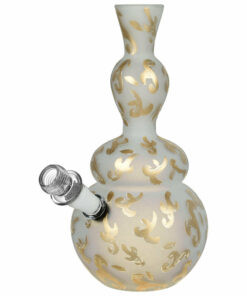 Shop Fleur-de-lis Frosted Soft Glass Water Pipe - 9" / 14mm F in australian