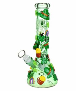 Shop St. Patrick's Day Glow In The Dark Water Pipe - 10" / 14mm F in australian