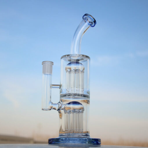 Shop Glass Straight Water Pipe w/ Dual Arm Percolators 10.6" in australian