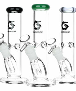 Shop Glass House Pinched Straight Tube Glass Waterpipe - 7.75" / 14mm F / Colors Vary in australian