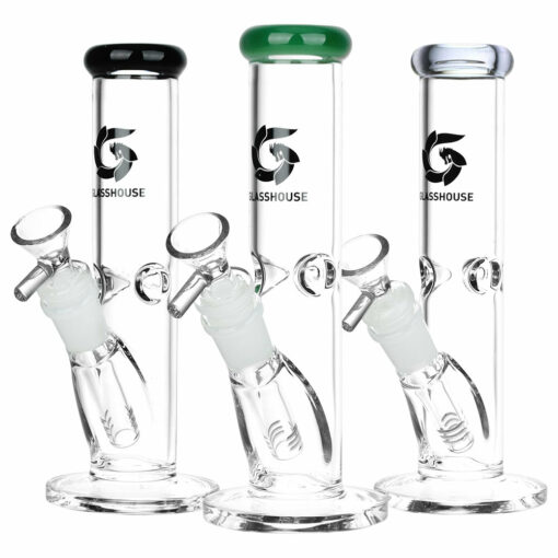 Shop Glass House Pinched Straight Tube Glass Waterpipe - 7.75" / 14mm F / Colors Vary in australian