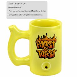 Shop Yellow Roast & toast mug with flames in australian