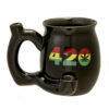 Shop 420 Mug - Black Mug with Rasta Colors in australian