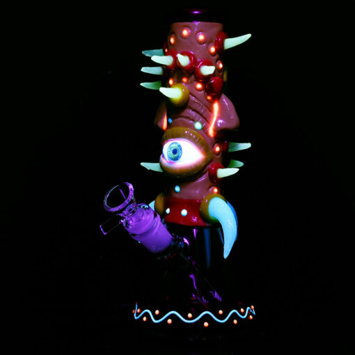 Shop Horned Cyclops 3D Painted Beaker Water Pipe - 9.75" in australian