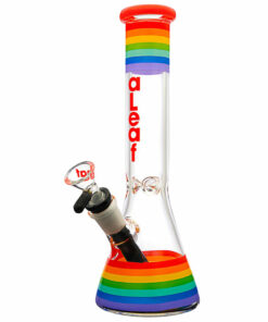 Shop aLeaf Pride Beaker Water Pipe Rainbow | 10" | 14mm F in australian