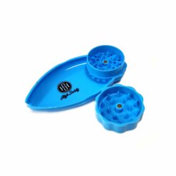 Shop High Society | Mini Rolling Tray Grinder Combo - Neon Blue in australian