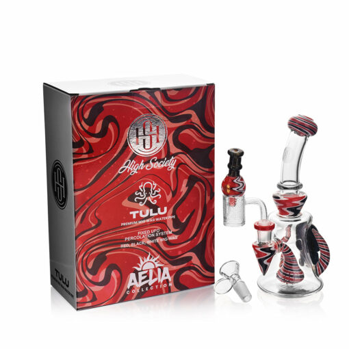 Shop High Society - Tulu Premium Wig Wag Concentrate Rig (Red & Black) in australian