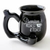 Shop Premium Roast & Toast Single Wall Mug - Shiny Black with White Print in australian