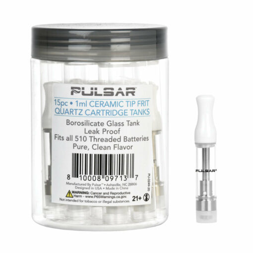 Shop 15PC DISP- Pulsar Ceramic Tip Quartz Frit Cartridge Tanks- 1mL in australian