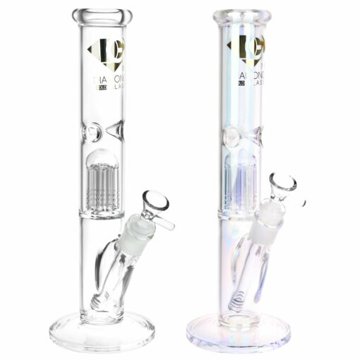 Shop Diamond Glass Gold Pearl 8-Arm Perc Water Pipe - 12" / 14mm F / Colors Vary in australian