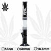 Shop 20.5" Black and White Hemp Leaf Glass Water Pipe Bong in australian