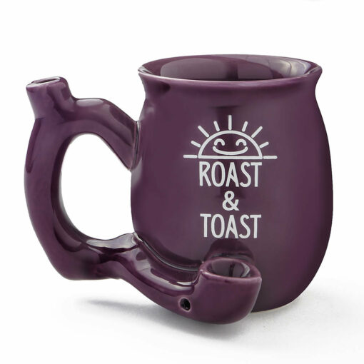 Shop Premium Roast & Toast Single Wall Mug - Shiny Plum with White Print in australian