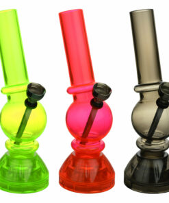 Shop Angled Mini Acrylic Water Pipe w/ Built in Grinder Base - 6.5" in australian