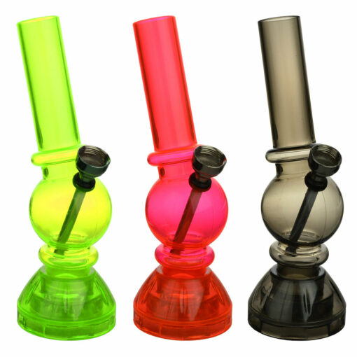 Shop Angled Mini Acrylic Water Pipe w/ Built in Grinder Base - 6.5" in australian