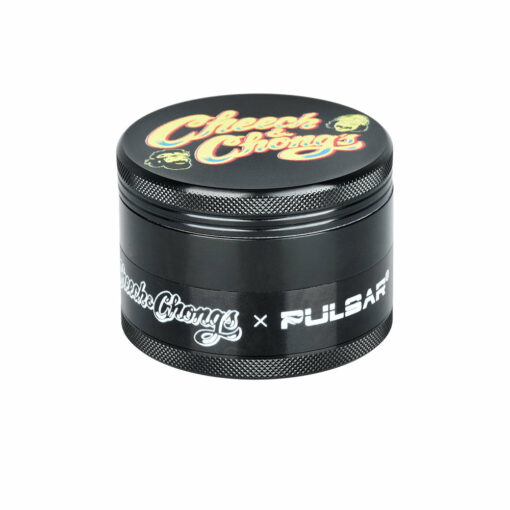 Shop 6PC DISPLAY - Cheech & Chong's x Pulsar Metal Grinder - Black / 4pc / 2.5" in australian