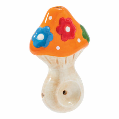 Shop Wacky Bowlz Flower Mushroom Ceramic Pipe - 3.75" in australian