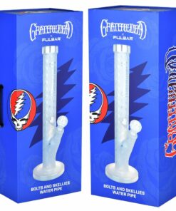 Shop Grateful Dead x Pulsar Bolts And Skellies Straight Tube Water Pipe-15.5