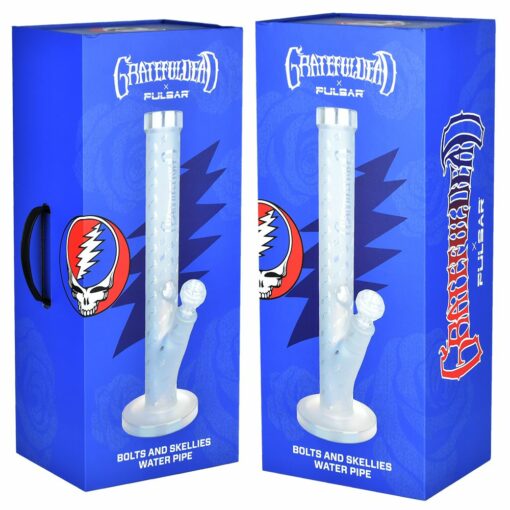 Shop Grateful Dead x Pulsar Bolts And Skellies Straight Tube Water Pipe-15.5"/14mm F in australian