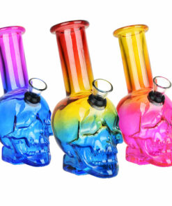 Shop Skull Ombre Glass Mini Water Pipe - 5.75" / Colors Vary in australian