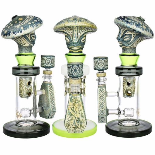 Shop Pulsar Hieroglyphs Mushroom Wizard Water Pipe - 10.5"/14mm F/Colors Vary in australian