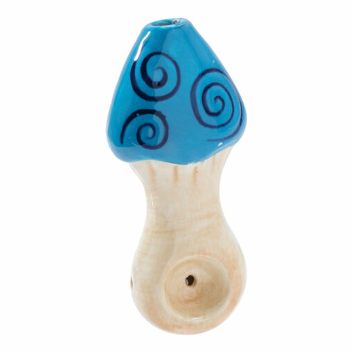 Shop Wacky Bowlz Blue Swirl Mushroom Ceramic Pipe - 4" in australian