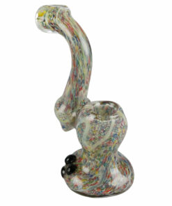 Shop Rainbow Speckled Glass Bubbler Pipe in australian