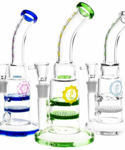 Shop Honeycomb & Vortex Perc Water Pipe - 9" / 14mm F / Colors Vary in australian