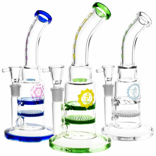 Shop Honeycomb & Vortex Perc Water Pipe - 9" / 14mm F / Colors Vary in australian