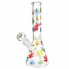 Shop Rainbow Pride Leaf Beaker Glass Water Pipe - 10.25" / 14mm F in australian