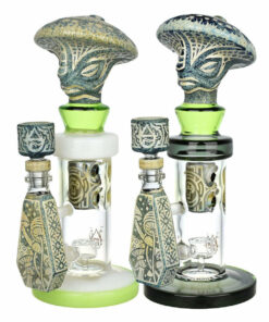 Shop Pulsar Hieroglyphs Mushroom Wizard Water Pipe - 10.5"/14mm F/Colors Vary in australian