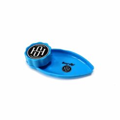 Shop High Society | Mini Rolling Tray Grinder Combo - Neon Blue in australian