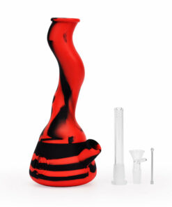 Shop Ritual - 10'' Wavy Silicone Beaker - Black & Red in australian