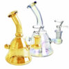 Shop Handbell Iridescent Glass Water Pipe- 6.5"/14mm F/Colors Vary in australian