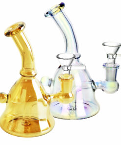 Shop Handbell Iridescent Glass Water Pipe- 6.5"/14mm F/Colors Vary in australian