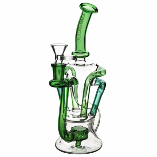 Shop Pulsar 4-Tube Recycler Water Pipe - 9" / 14mm F / Colors Vary in australian